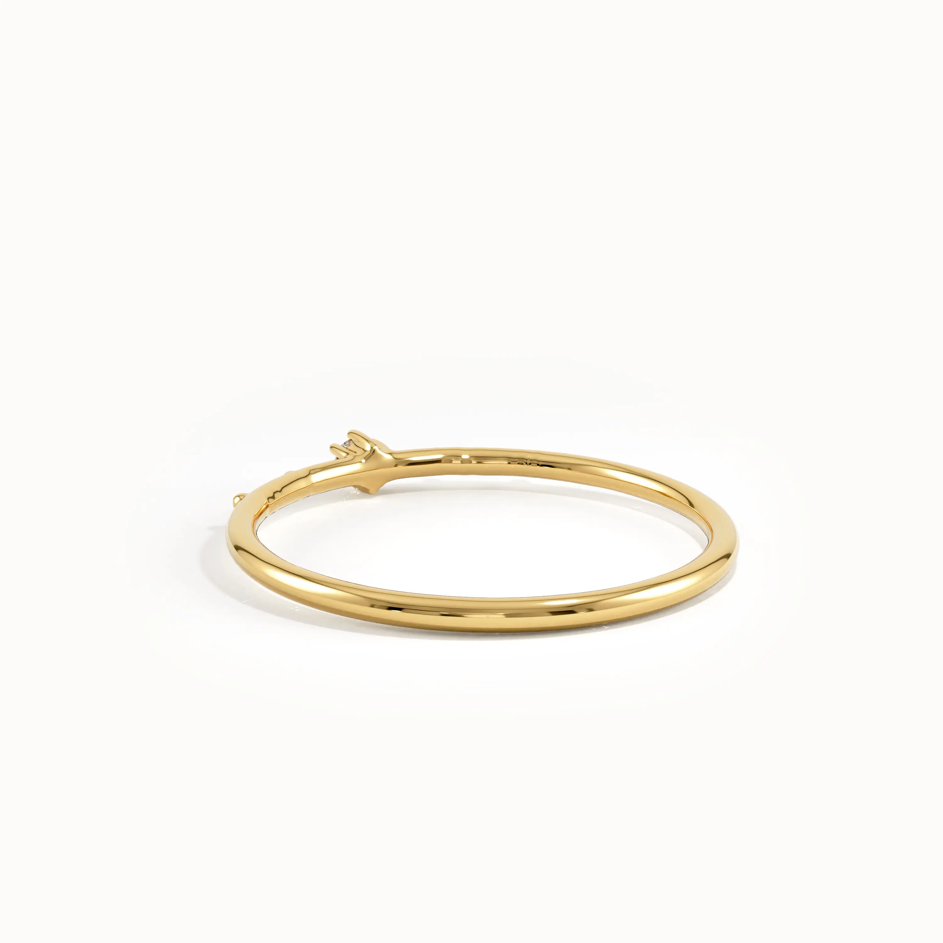 14k Solid Gold Tiny Lab Diamond Ring - BRENNMORE