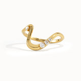 14K Solid Gold Deep Curved Wedding Band - BRENNMORE 