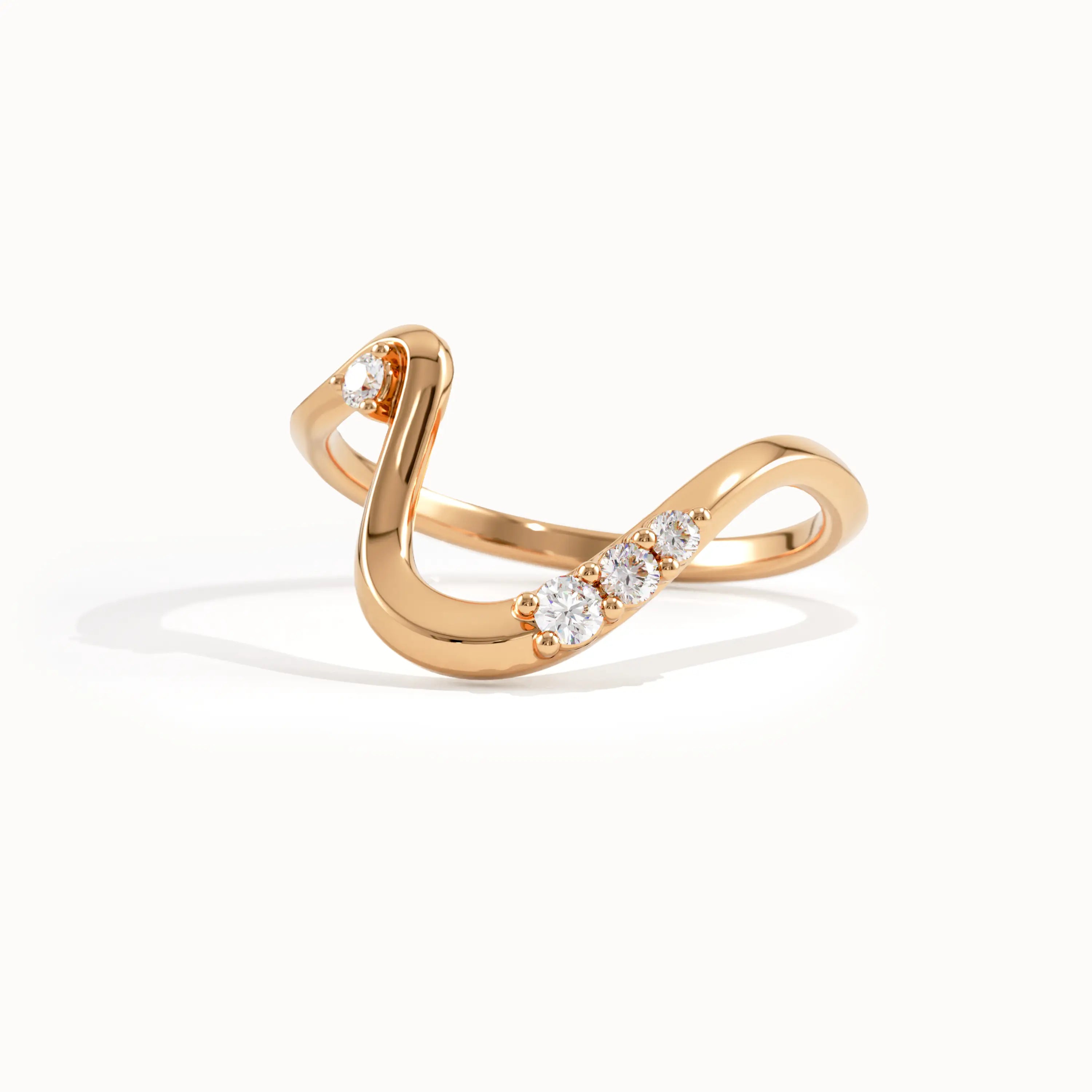 14K Solid Gold Deep Curved Wedding Band - BRENNMORE 