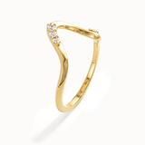 14K Gold Deep Curved Wedding Ring - BRENNMORE