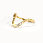 14K Solid Gold Deep Curved Wedding Band - BRENNMORE 