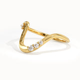 14K Solid Gold Deep Curved Wedding Band - BRENNMORE
