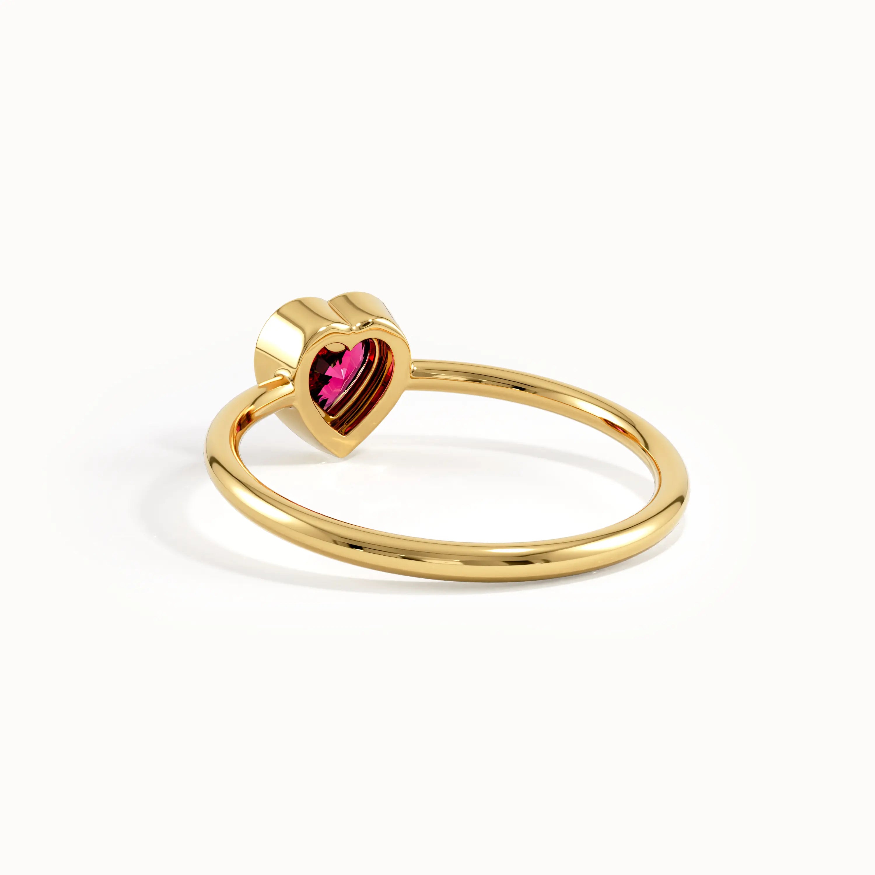 Bezel Ruby Heart Ring - BRENNMORE