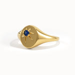 Birthstone Star Signet Ring for Women - BRENNMORE 