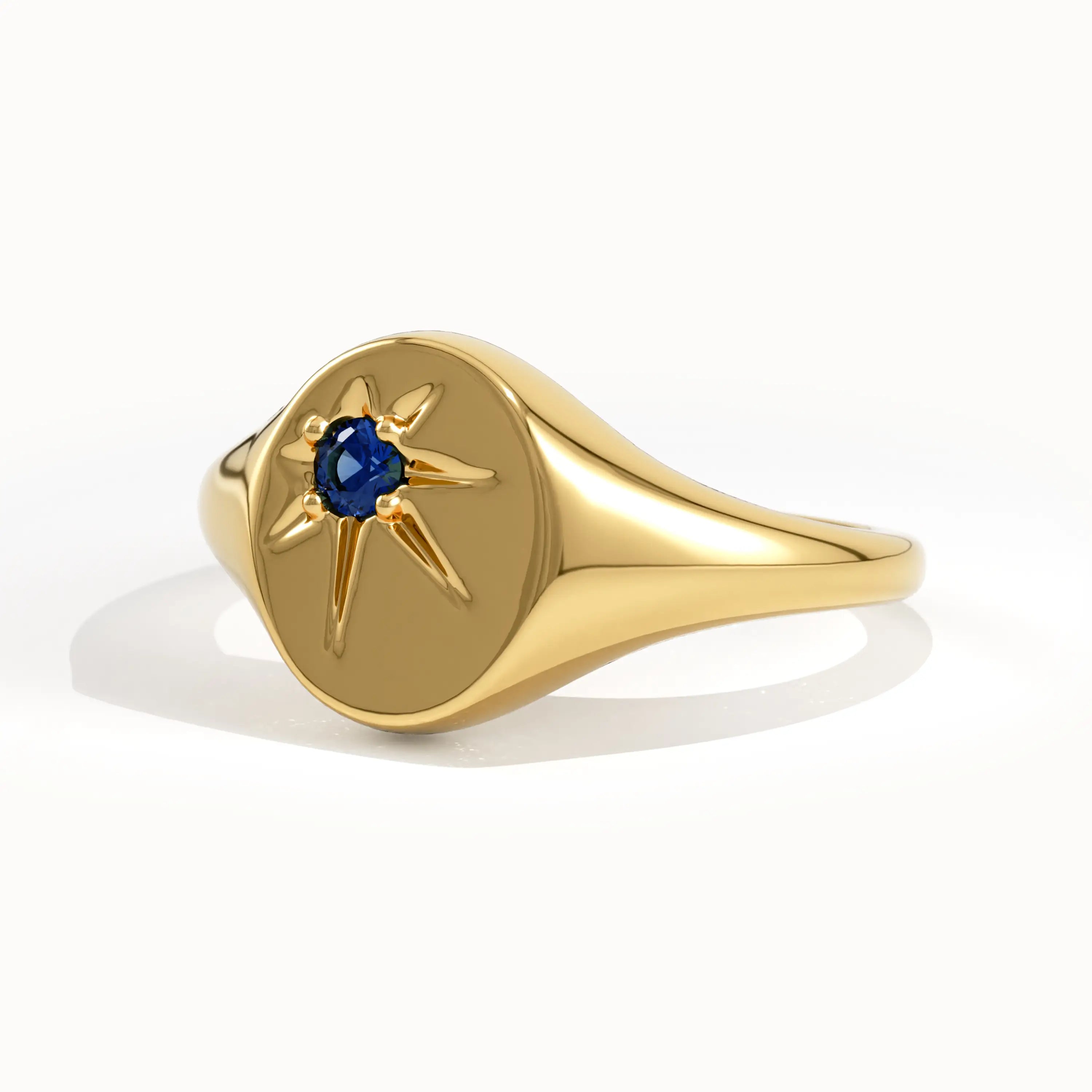 Birthstone Star Signet Ring for Women - BRENNMORE