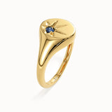 Birthstone Star Signet Ring - BRENNMORE 