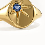 Birthstone Star Signet Ring - BRENNMORE 