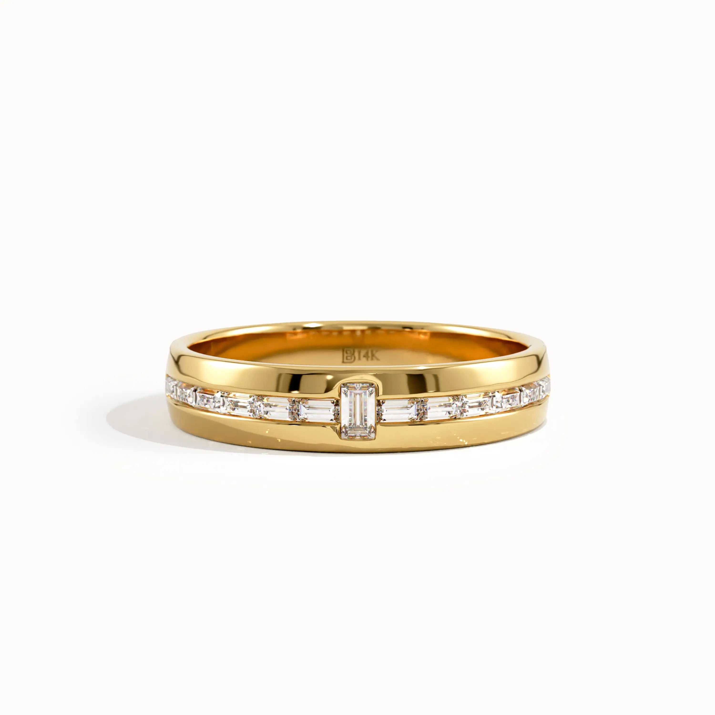 Channel Set Lab Diamond Wedding Band - BRENNMORE 