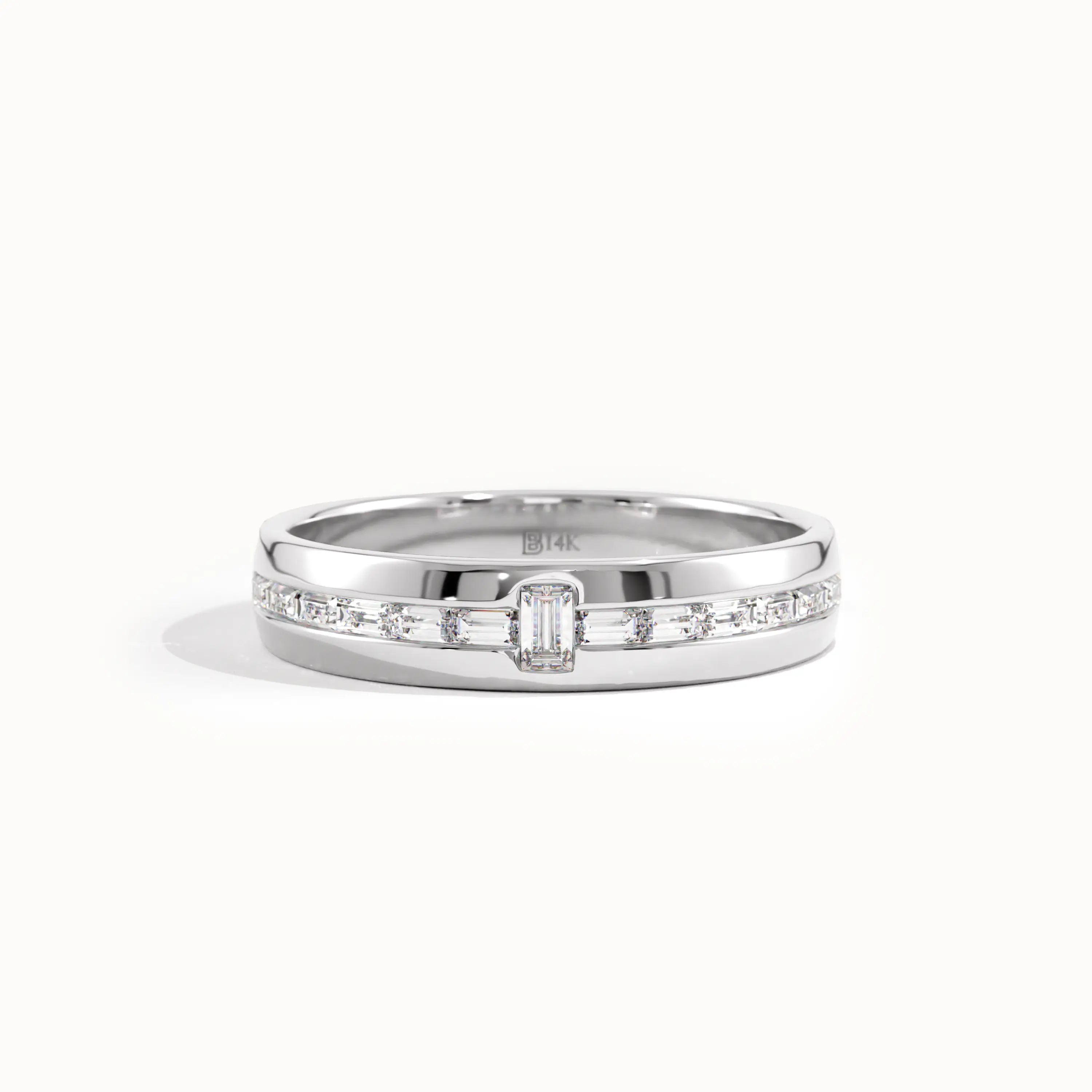Channel Set Lab Diamond Wedding Band - BRENNMORE 