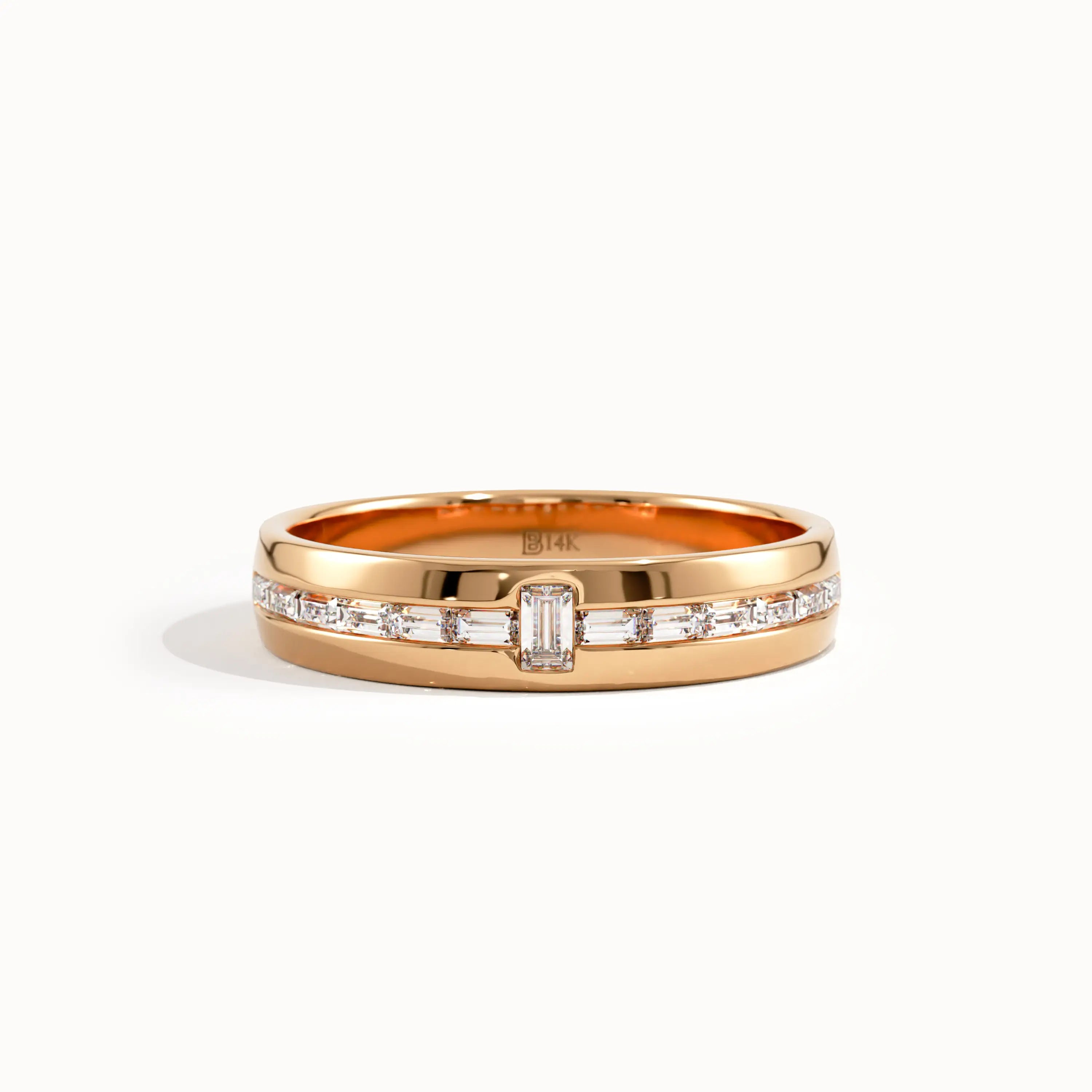 Channel Set Lab Diamond Wedding Band - BRENNMORE 