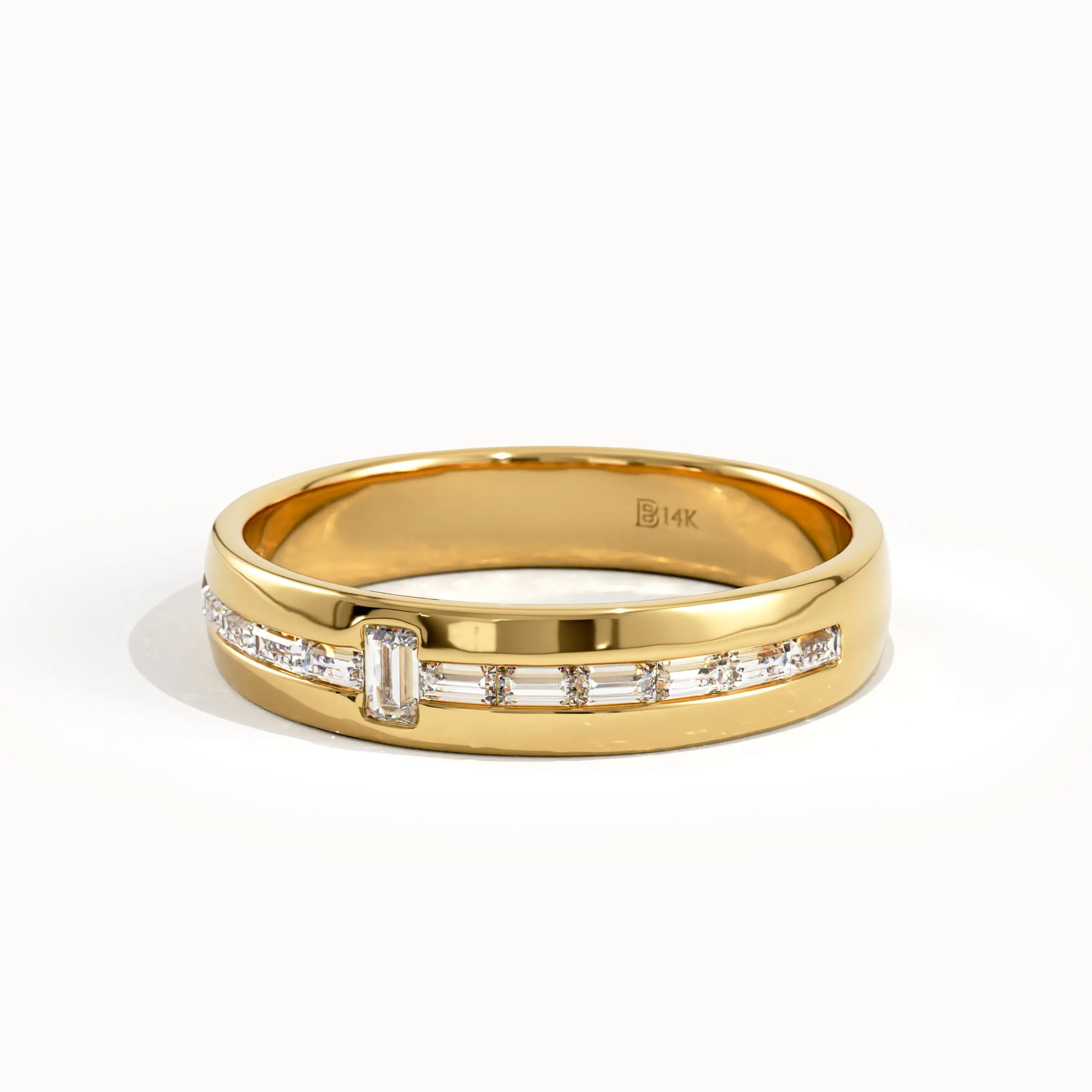 Channel Set Lab Diamond Wedding Band - BRENNMORE