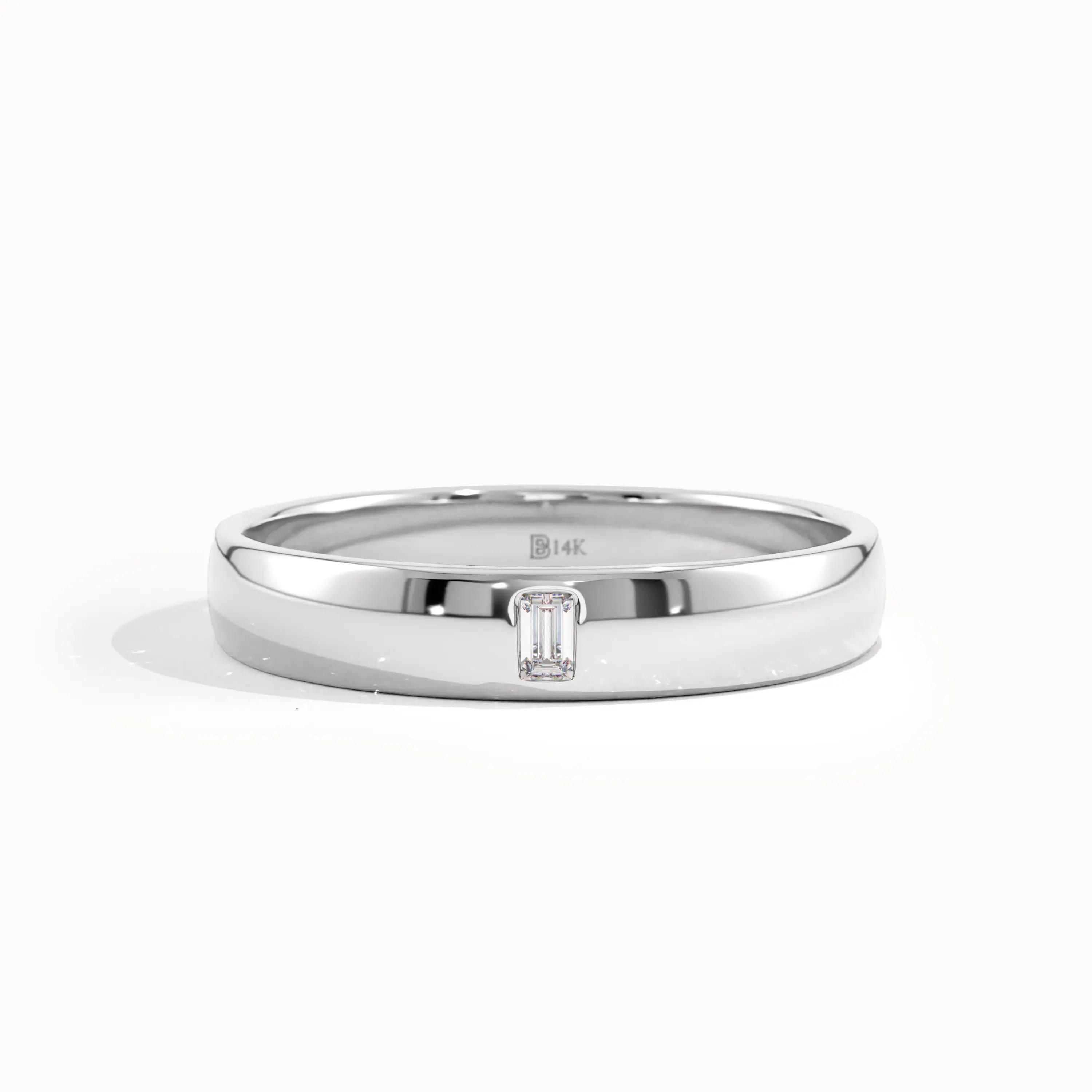 Solo Lab Diamond Baguette Wedding Band - BRENNMORE