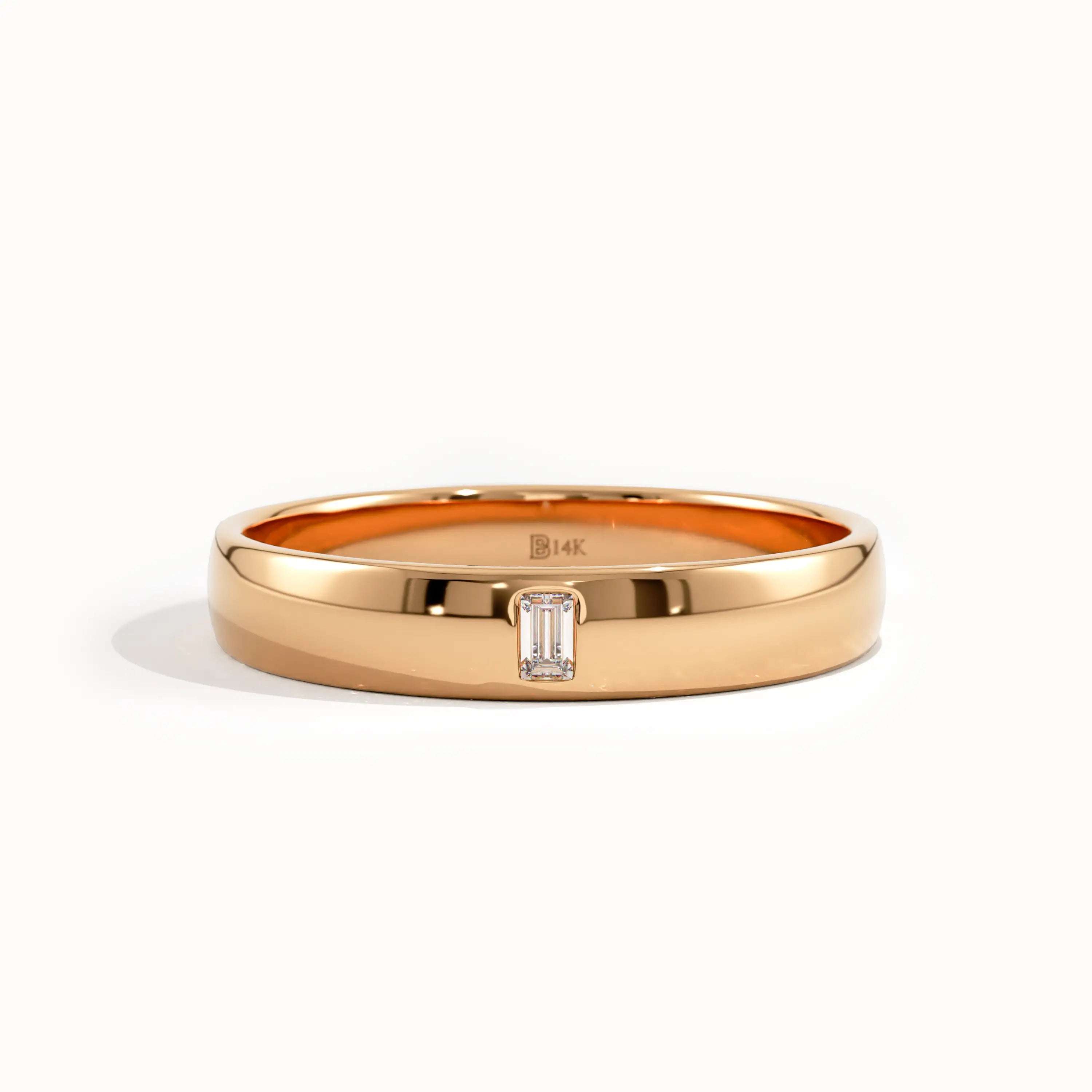 Solo Lab Diamond Baguette Wedding Band - BRENNMORE