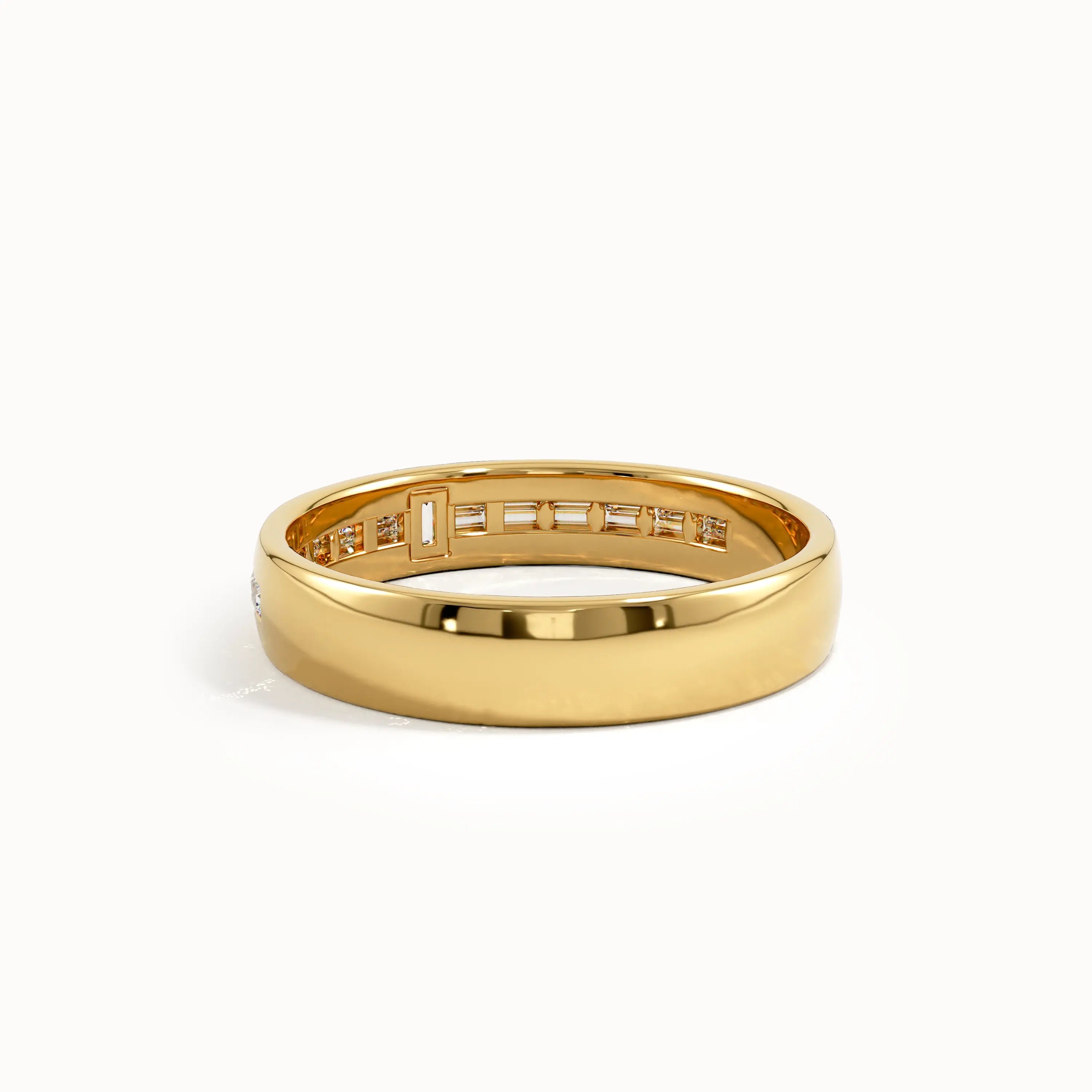 Channel Set Lab Diamond Wedding Band - BRENNMORE 