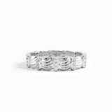 Wave Patterned Lab Diamond Wedding Band - BRENNMORE