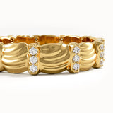 Wave Patterned Pave Wedding Band - BRENNMORE