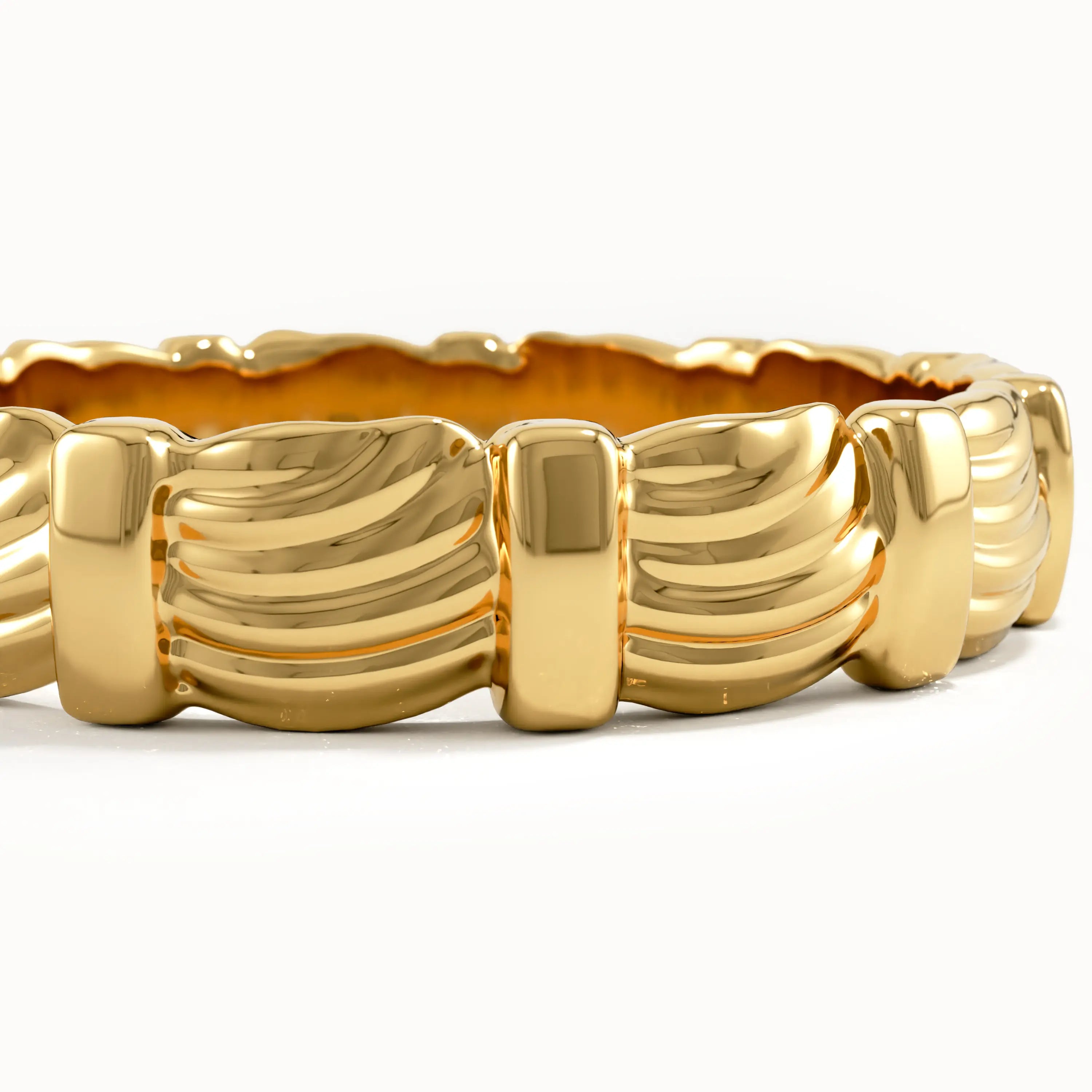 Wave Patterned Wedding Band - BRENNMORE 