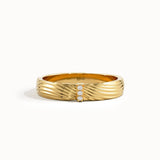 Wavy Pattern Pave Lab Diamond Band