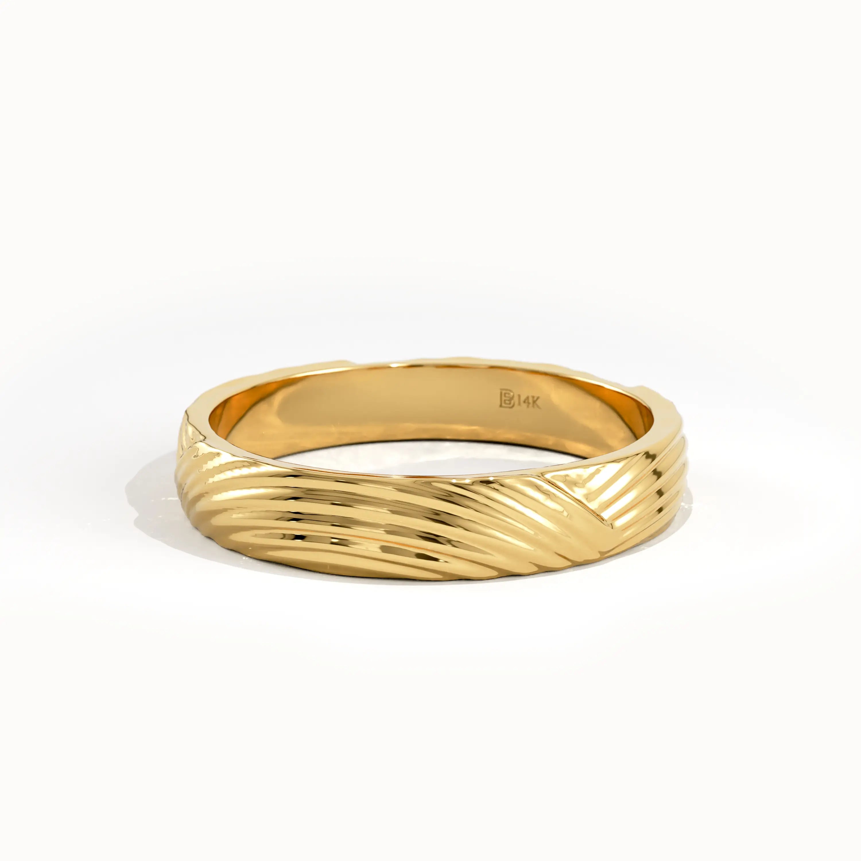 Wavy Pattern Wedding Band - BRENNMORE 