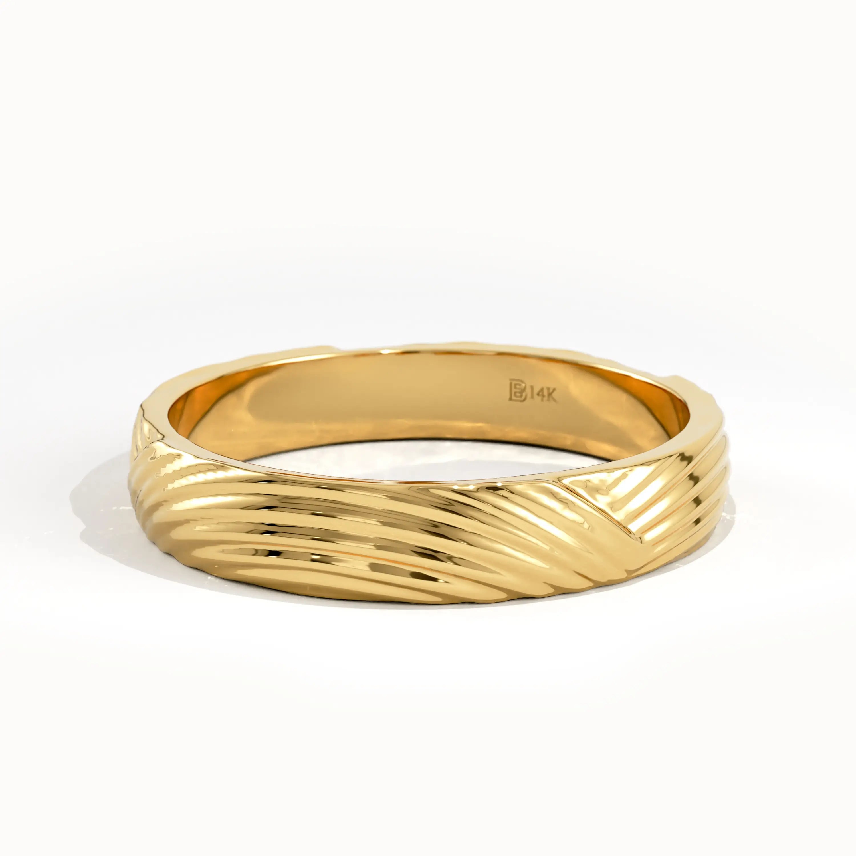 Wavy Pattern Wedding Band - BRENNMORE