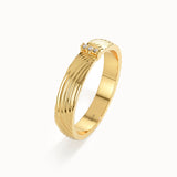 Wavy Pattern Pave Lab Diamond Band