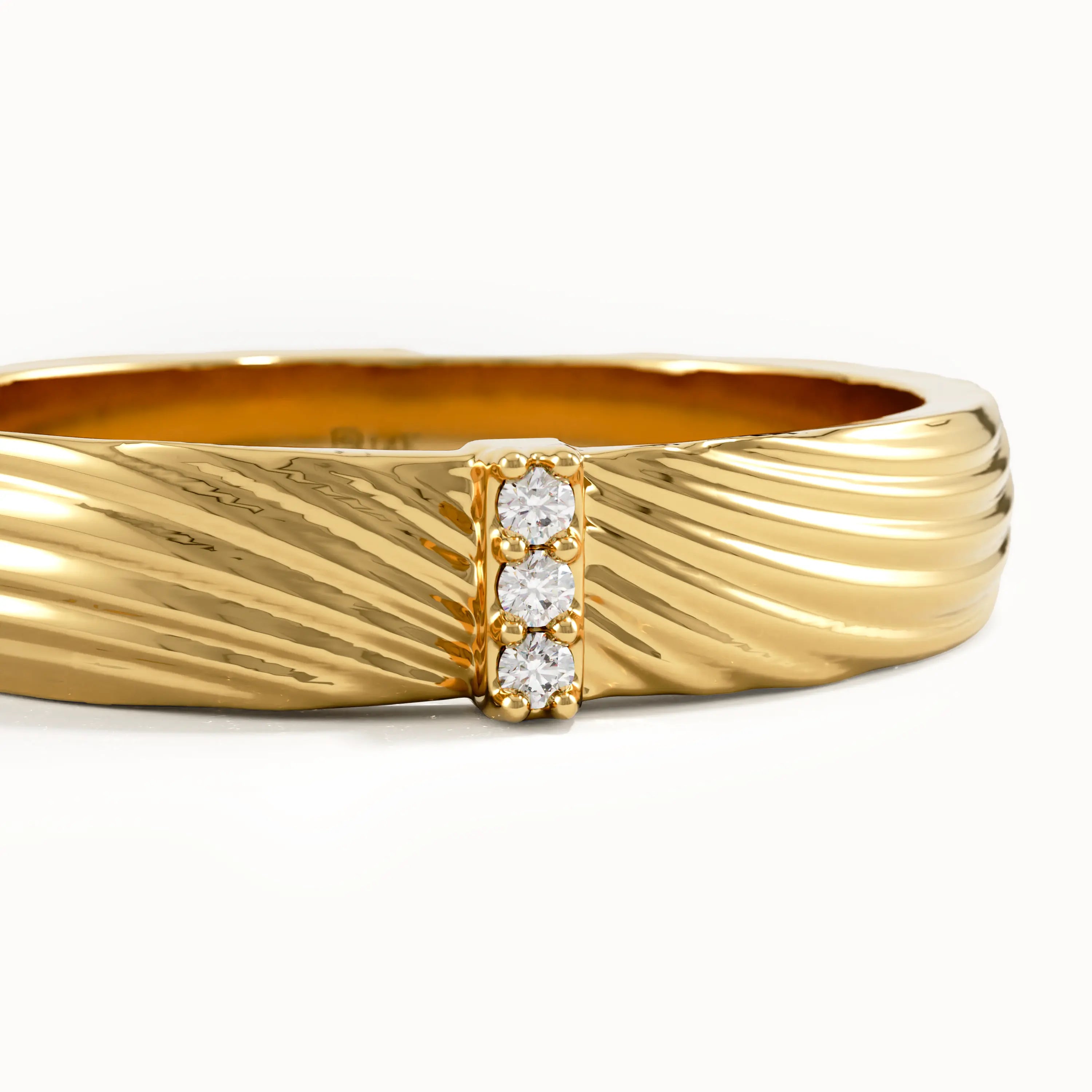 Wavy Pattern Pave Lab Diamond Band - BRENNMORE 