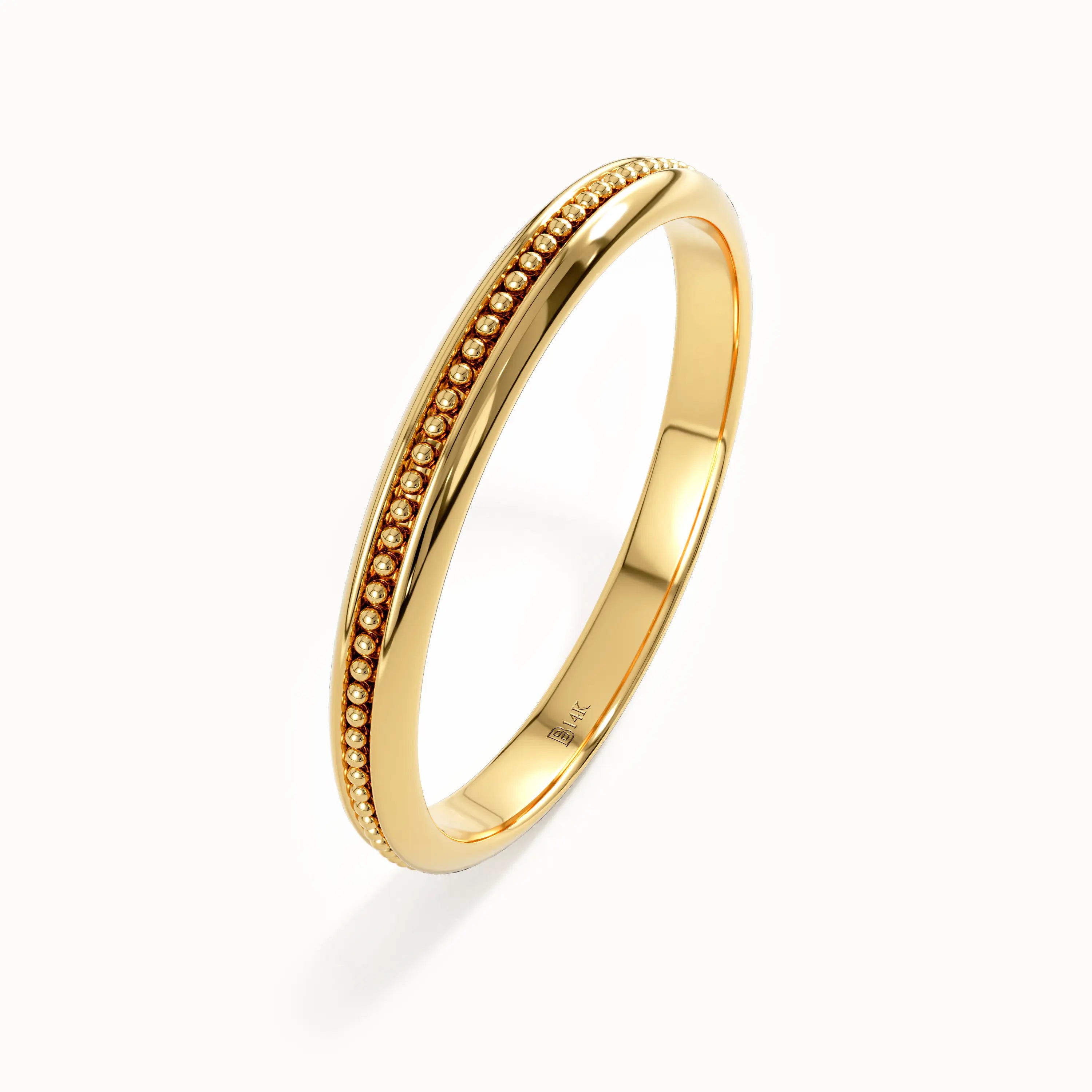 Milgrain Wedding Band for Women - BRENNMORE 
