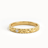 Textured Solo Lab Diamond Wedding Band - BRENNMORE
