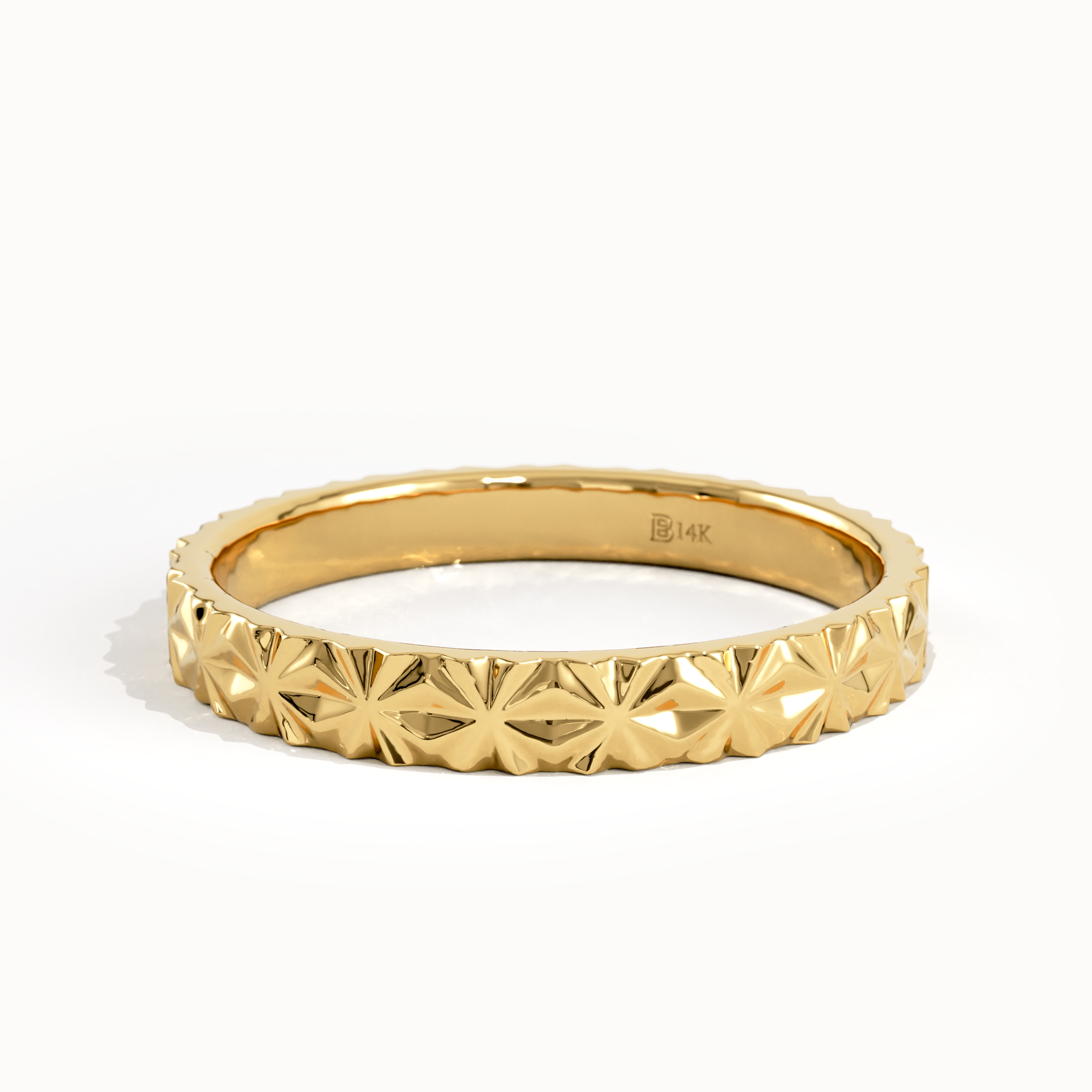 Textured Wedding Band in 14k Gold - BRENNMORE