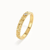 Textured Lab Diamond Wedding Band - BRENNMORE