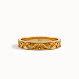 Flower Engraved Wedding Band