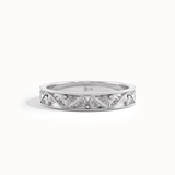 Flower Engraved Wedding Band