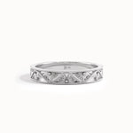 Flower Engraved Wedding Band - BRENNMORE 