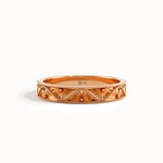 Flower Engraved Wedding Band - BRENNMORE 