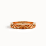 Flower Engraved Wedding Band - BRENNMORE 