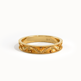 Flower Engraved Wedding Band