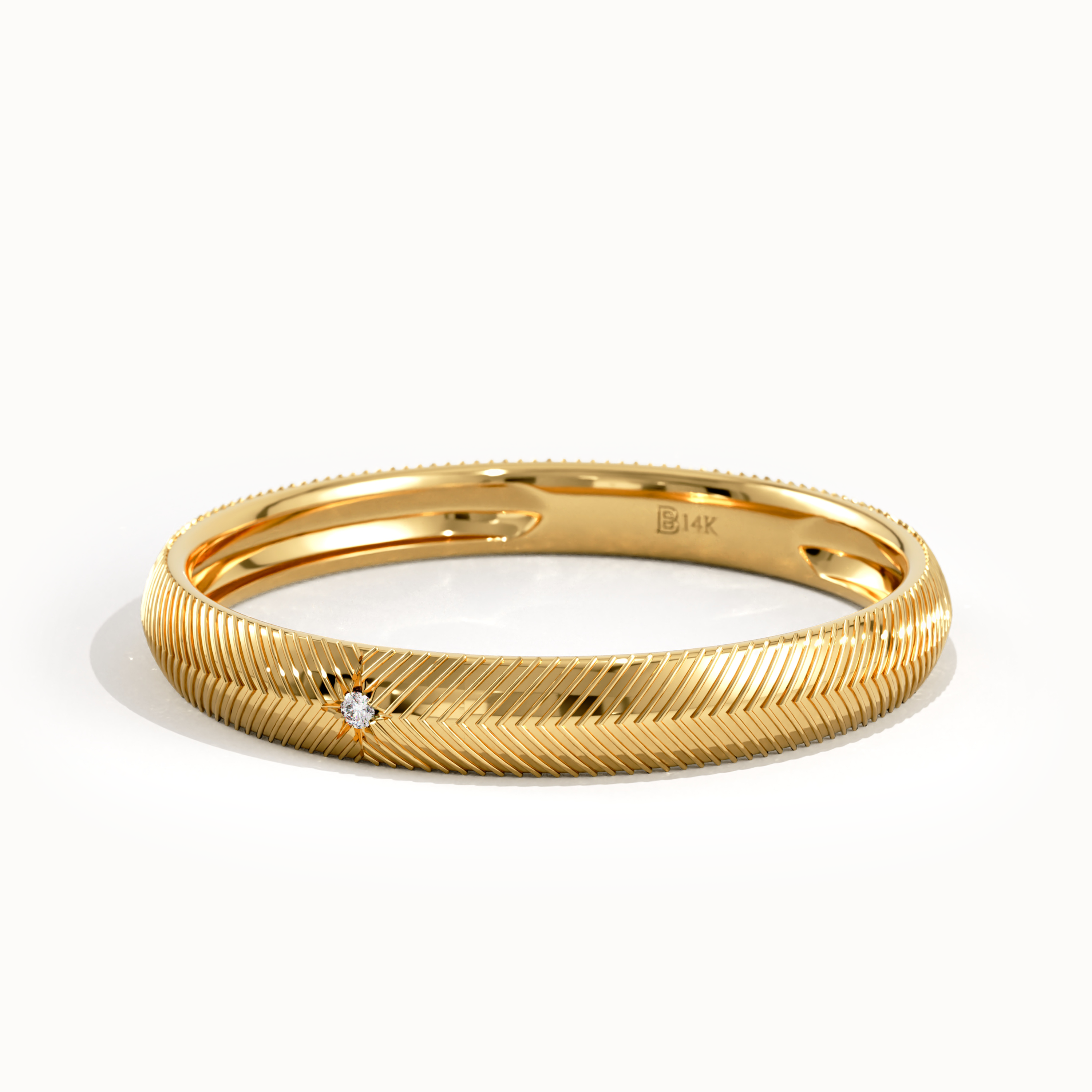Textured Gold Wedding Band Women - BRENNMORE