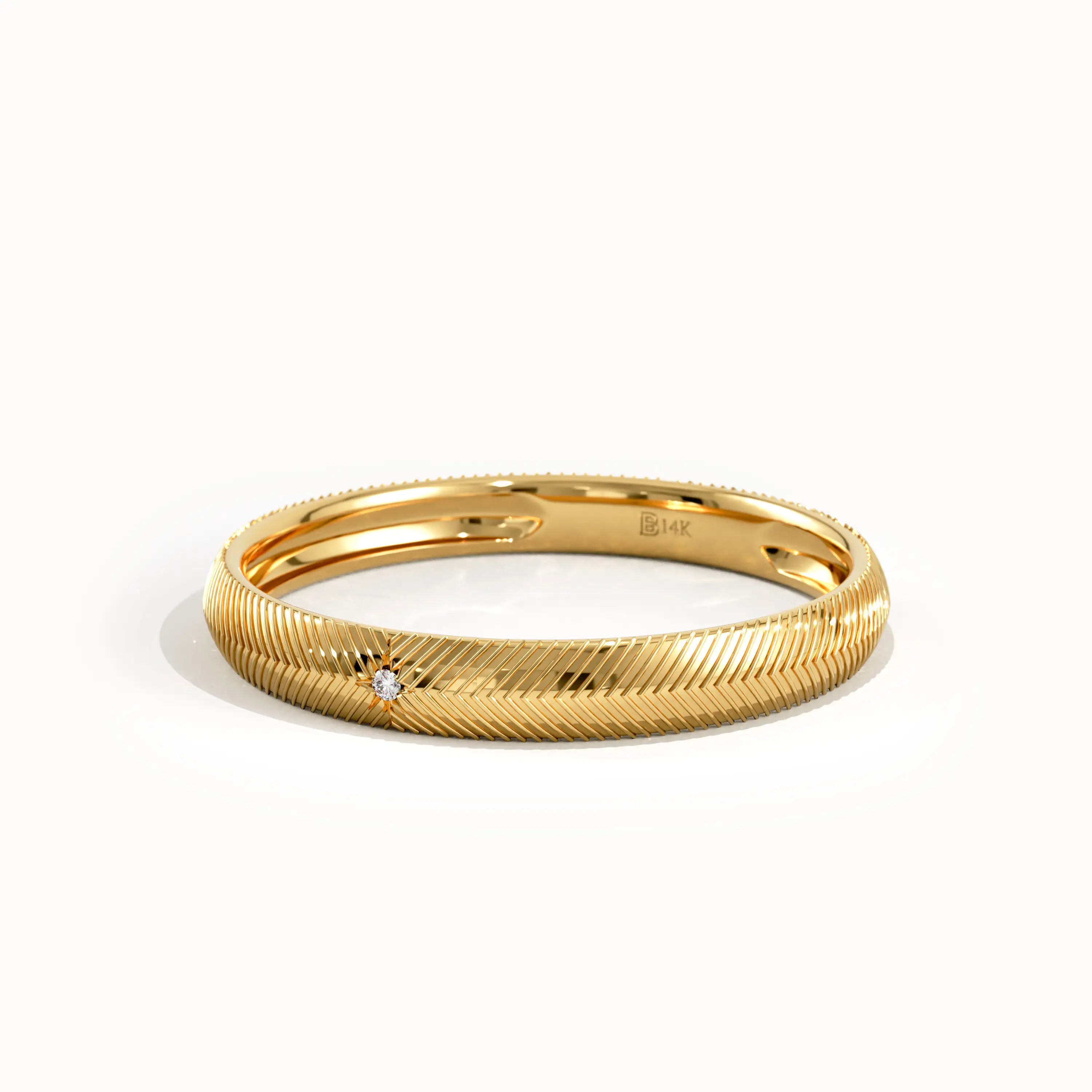 Textured Gold Wedding Band Women - BRENNMORE 