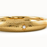 Textured Gold Wedding Band Women - BRENNMORE 