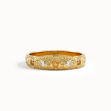 Citrine & Lab Diamond Wedding Band