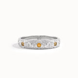 Citrine & Lab Diamond Wedding Band - BRENNMORE