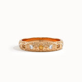 Citrine & Lab Diamond Wedding Band - BRENNMORE