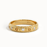 Citrine & Lab Diamond Wedding Band