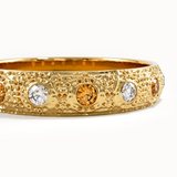 Citrine & Lab Diamond Wedding Band