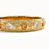 Citrine & Lab Diamond Wedding Band - BRENNMORE 