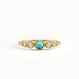 Dainty Turquoise Pinky Ring for Women