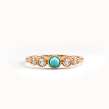 Dainty Turquoise Pinky Ring for Women - BRENNMORE