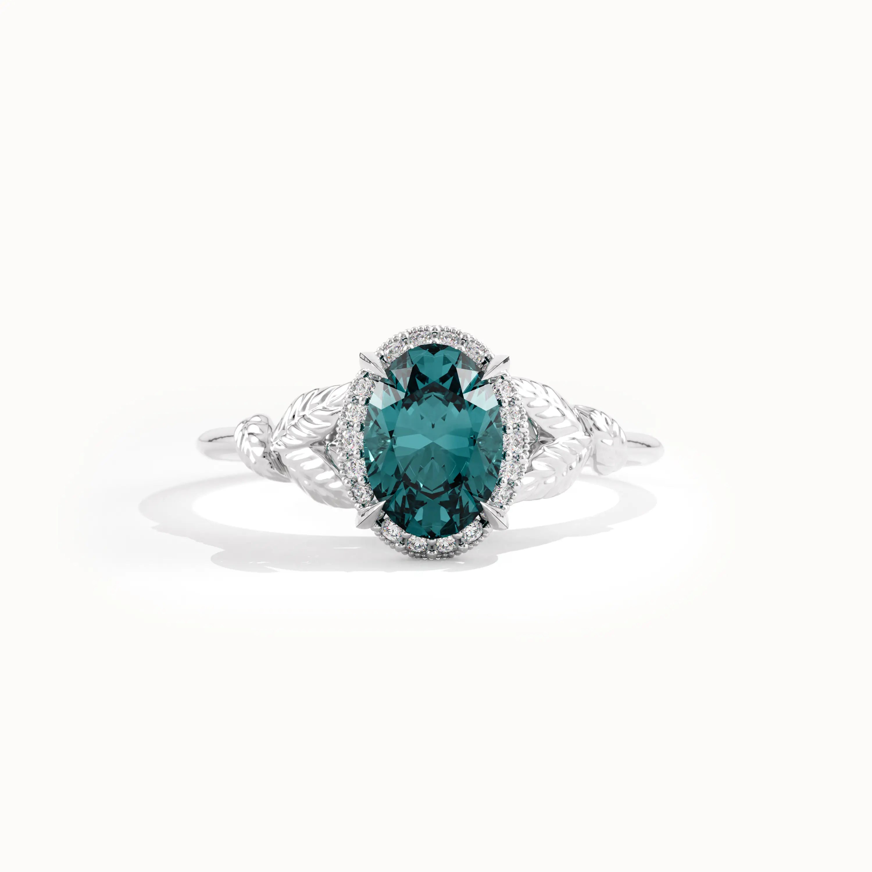 Teal Sapphire Engagement Ring - BRENNMORE