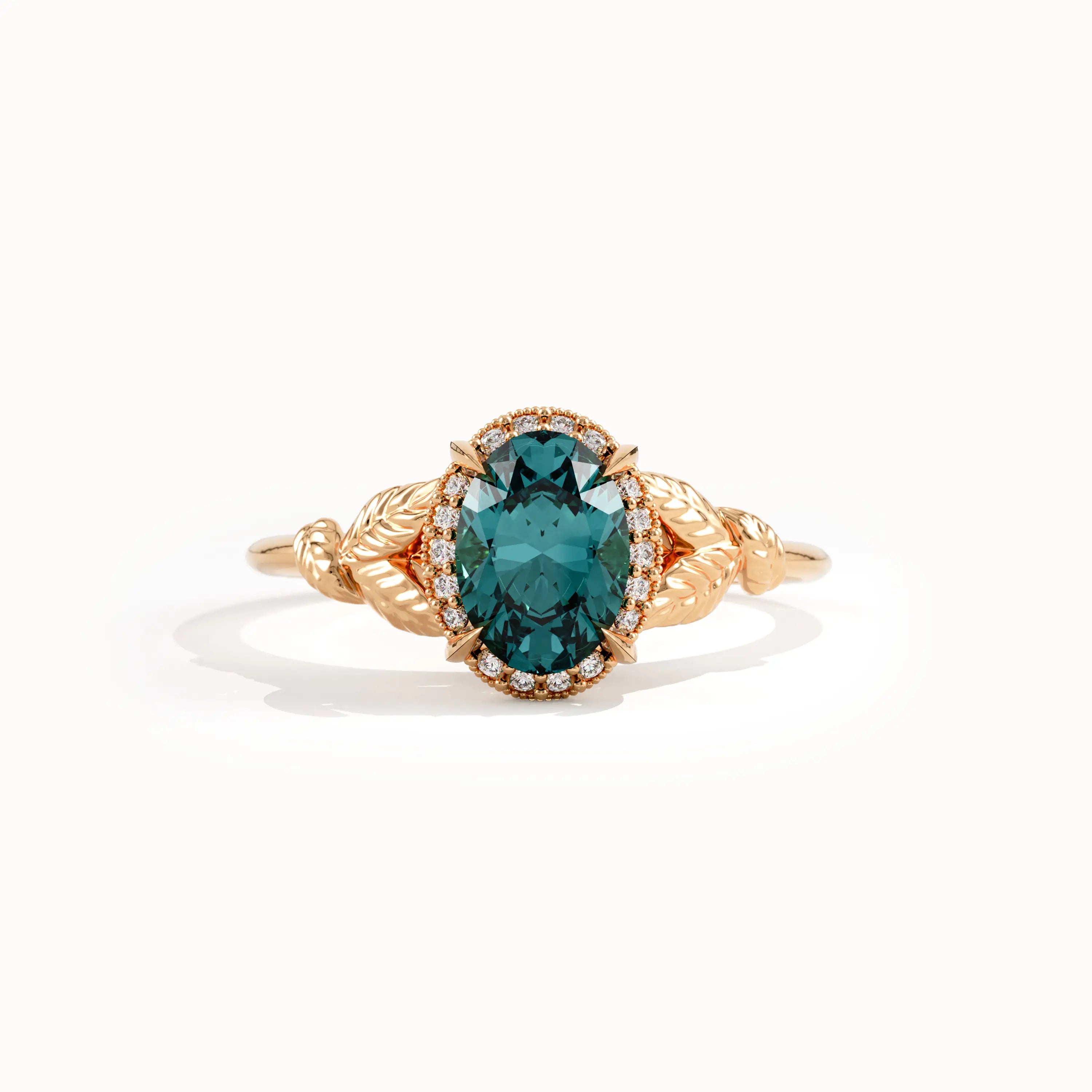 Teal Sapphire Engagement Ring - BRENNMORE
