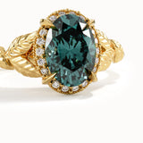 Teal Sapphire Engagement Ring - BRENNMORE 